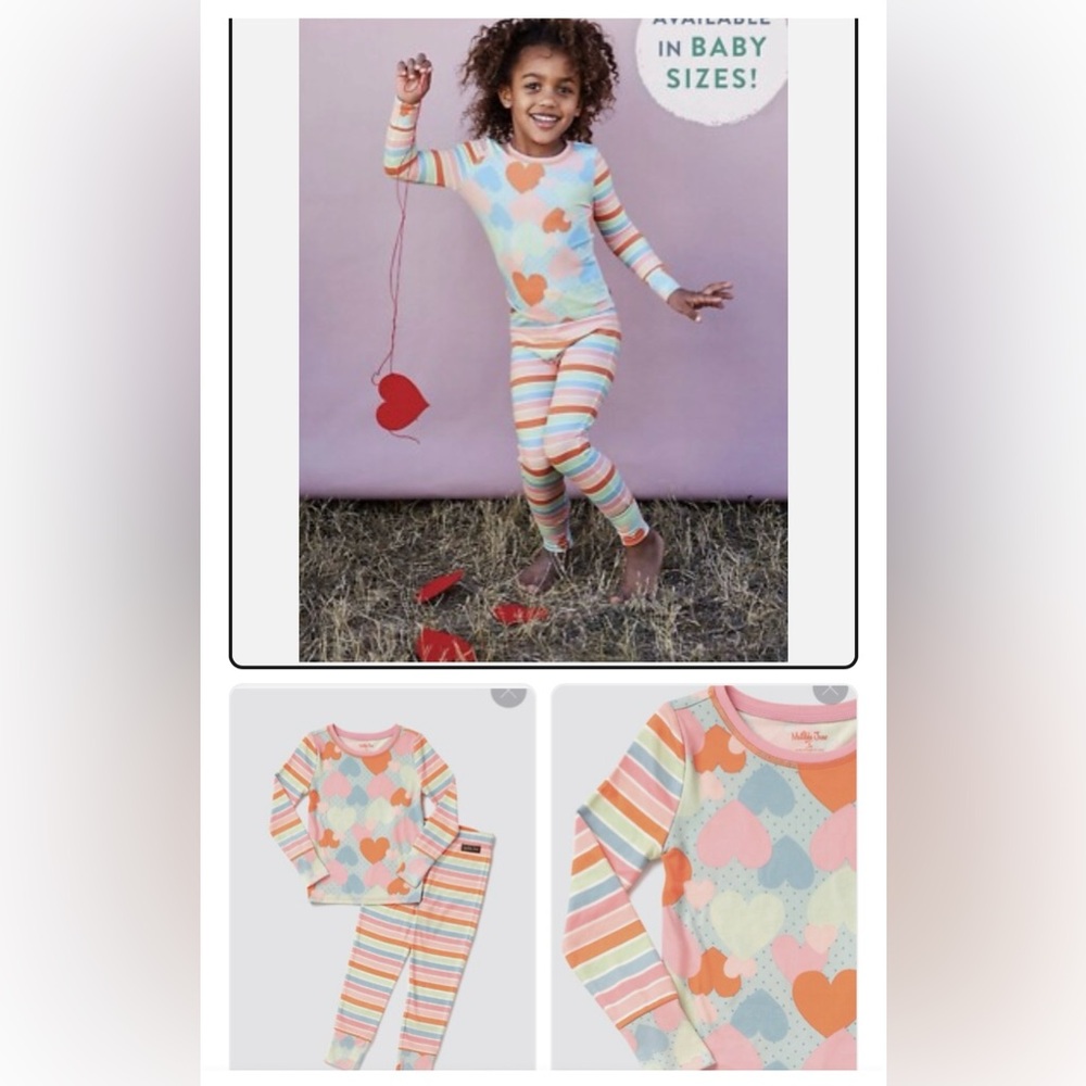 Matilda Jane Pink and Green Heart Pajama Top